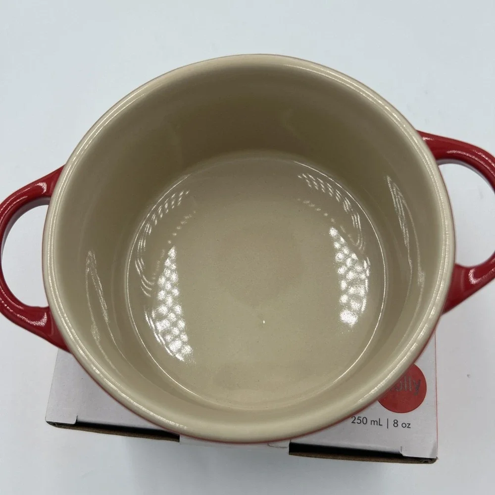 NEW Le Creuset Mini Cocotte 8oz Red Holly 4